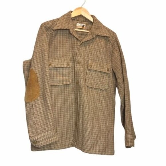 Vintage 1970 Pendleton 100% Virgin Wool Size Large Elbow Patches - Picture 3 of 15